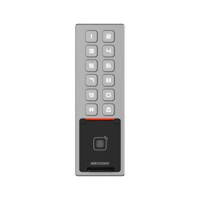 HIKVISION, Access Terminal, Mifare RFID reader, Keypad PIN, Fingerprint reader, Up to 10,000 cards & 3,000 fingerprints, TCP/IP, Mobile APP, Wiegand, 1x Relay, IP65, IK08, 12V DC,
