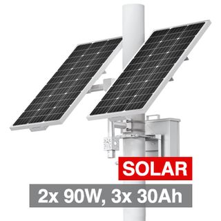TP LINK, Solar Power CCTV Base Package, 2x 90W Solar Panel, 3x 30Ah Lithium Battery, Adj. Angle for Solar Panel, Multiple mounting options for cameras, Output 12.6V, IP66, Pole mounted, CAMERA NOT INC