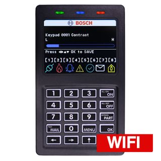 BOSCH, Solution 6000, Keypad + with Smart Prox & Wifi IP Module (2.4Ghz only), 3.5" Alphanumeric Colour LCD, BLACK, Touch tone & backlit keys, Adj volume, backlight & contrast, Suits Sol. 6000 panel