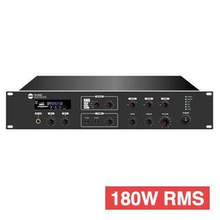 CMX, 3 Zone, Mixer power amplifier, 180W RMS, Outputs 100V line and 4-16 Ohms, 3 Zones with volume, 1 balanced and 2 unbalanced mic inputs, 2 unbalanced aux inputs,MP3 player, FM tuner, Bluetooth