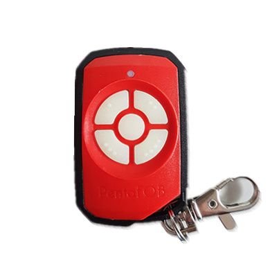 ELSEMA, PentaFOB Transmitter, 5 Channel, RED Hand held pendant/keyring, 433 MHz FM signal, Includes 3.3V battery