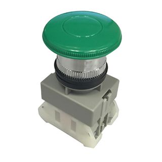 VANGUARD, Mushroom head push button, Green,