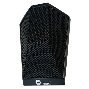 CMX, Boundary microphone, Condenser with 3 mics, Super cardiod, Black body, On/Off button, 48V Phantom power, 2m lead with XLR plug fitted