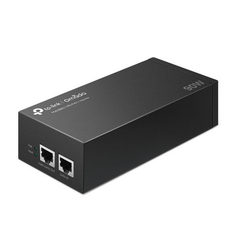 TP LINK, Single port 10 Gbps POE++ injector, Max 90W (48V DC), Integrated power supply, 240V AC.