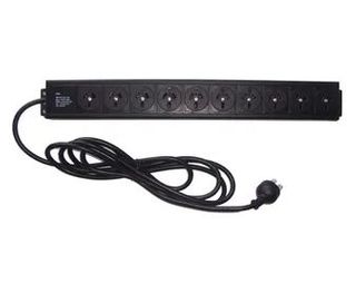 PSS, 10 Way vertical power rail, Suits 19" Rack mount enclosure, 3m lead