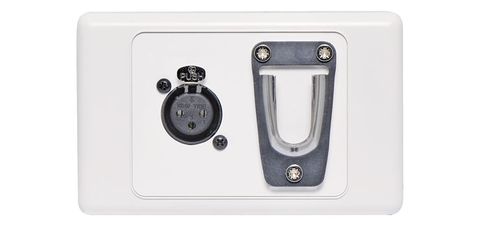 REDBACK, 3-pin XLR wall plate with microphone clip, suits Redback C0325 & C0326 microphones.