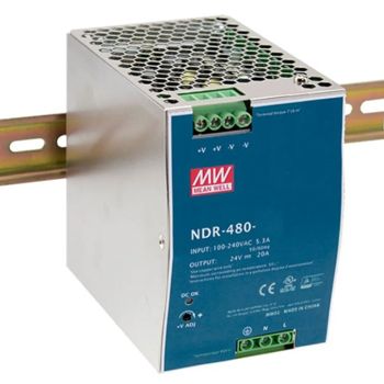 MEANWELL, 48V Din rail mount Power Supply, 10A, 480W, 48-55V adjustable output, 86x125x128mm