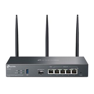 TP LINK, Omada AX3000 WiFi 6 VPN Gateway, 5x Gigabit RJ45, 1x Gigabit SFP, Mesh Wifi, 2.4Gbps (5GHz), 574Mbps (2.4GHz), Load Balancing, OMADA cloud management, desk mount.