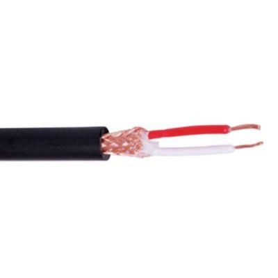 CABLE, Microphone, 2 core 20/0.12, braided screen, black, 100m roll.