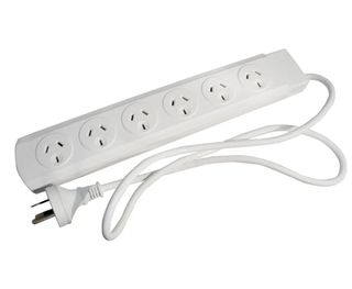CABAC, Power board, 6 way, Energy saver, Overload protection, Surge protection, 1mt lead.