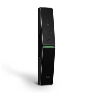 KONEC, Zigbee Smart Lock, BLACK alloy, PIN/Prox/Fingerprint (max 100 of each), App control, Key override, IP55 (front panel), 5000mAh Lithium rechargeable battery, 35-65mm door thickness, Gateway req.