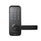 KONEC, Zigbee Smart Lock, Fire Rated, BLACK alloy, PIN/Prox/Fingerprint (max 100 of each), App control, Key override, IP55, req. 4x AA batteries, 35-65mm door thickness, Gateway req.