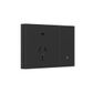 KONEC, Zigbee, Single Smart Power Point, Glass BLACK, Large Button (NDIS approved), Energy Monitoring, USB C port for device charging, 160-240V, 10A, Gateway req.