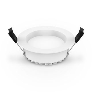 KONEC, Zigbee Smart Downlight, Recessed, 110mm diameter, White Aluminium, Controllable RGB (2700K-6500K), Dimmable (850-900lm), 220-240V, 90 degree beam, 10W, incl extermal Driver, Gateway req.