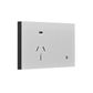 KONEC, Zigbee, Single Smart Power Point, Glass WHITE, Large Button (NDIS approved), Energy Monitoring, USB C port for device charging, 160-240V, 10A, Gateway req.