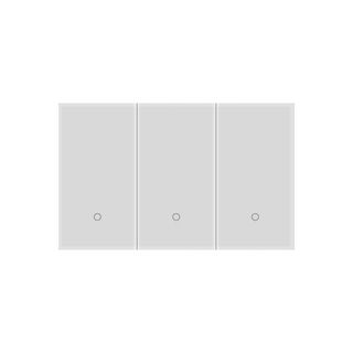 KONEC, Zigbee, 3 Gang Smart Light Switch, Glass WHITE, Large Buttons (NDIS approved) with Blue LED indicator, 110-240V, Max. 16A, Gateway req.