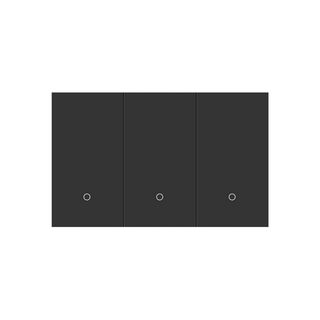 KONEC, Zigbee, 3 Gang Smart Light Switch, Plastic BLACK, Large Buttons (NDIS approved) with Blue LED indicator, 110-240V, Max. 16A, Gateway req.