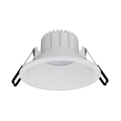 KONEC, Zigbee Smart Downlight, Recessed, 100mm diameter, White Aluminium, Dimmable (790-840lm), 220-240V, 90 degree beam, 10W, incl extermal Driver, Gateway req.