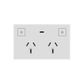 KONEC, Zigbee, Double Smart Power Point, Glass WHITE, Capactive touch buttons with Blue LED indicators, USB C port for device charging, 110-240V, 2x 10A, Gateway req.