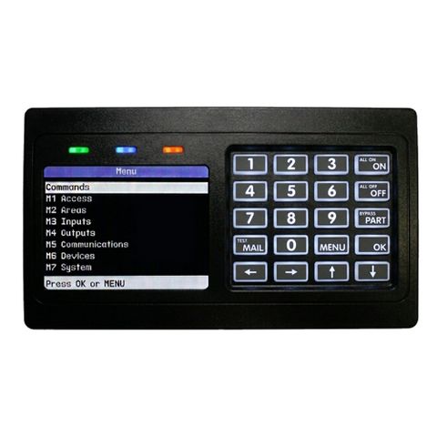 VISION, Horizontal style keypad + Smart Prox + Wi-Fi, RS485, 3.5" Alphanumeric Colour LCD, BLACK, Touch tone & backlit keys, Adj volume, backlight & contrast, Suits MY816P panel.