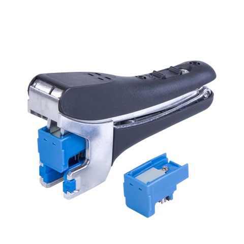 GARLAND, Quick punch down tool for CAT6/CAT6A keystone jacks, terminates & cuts all 8 wires in one action.