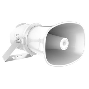 HIKVISION, Outdoor Network Horn loudspeaker, 7W, Metal horn, 120dB SPL, IP67 rated, Comprehensive scheduling, 2x Microphones bult-in, With mounting bracket, RJ45, POE+.
