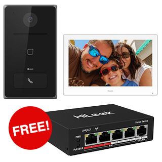 HILOOK INTERCOM PROMO, Includes 1x HA-KIT-IP2 HiLook HD-IP intercom kit + 1x FREE NS-0105P-35 HiLook 4 port ethernet POE network switch