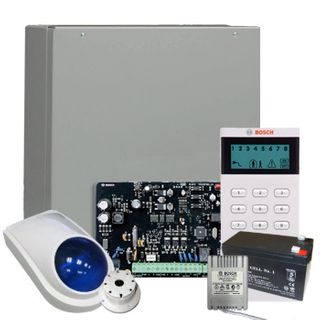 BOSCH Solution 2000 Promo, Incl. K2000-ND-ICON kit + K0011 slimline siren kit. Sol 2000 PCB, Icon LCD keypad, Enclosure, Plugpack, Battery, External + Internal sirens