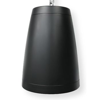 CMX, Indoor Pendant loudspeaker, 50W, Black plastic enclosure, 8" Woofer, 1.5" Tweeter, Security steel ring, Quick installation, 8 Ohm and 100V line (Taps at 6.25,12.5,25,50W).