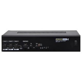 REDBACK, PA Amplifier, 100W, Outputs 100V line, With 3 balanced  mic input, 3 stereo inputs, VOX muting circuit, Bass & treble control, 240V or 24V DC