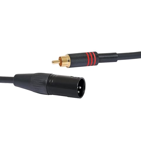 REDBACK, 3-pin XLR microphone cable, Male XLR to Male RCA, 1m