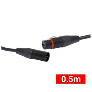 REDBACK, 3-pin XLR microphone cable, Male XLR to Female XLR, 0.5m.