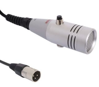 REDBACK, 3-pin XLR Handheld supermarket paging mic, 2.5m curly cord, wall, mount clip.