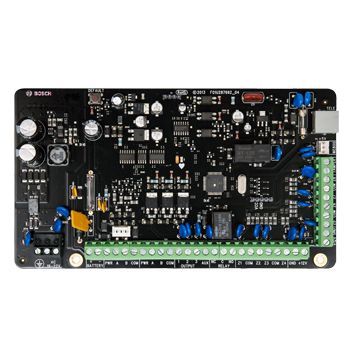 BOSCH, Solution 2100, Control panel, PCB only, 8 zones, 4 on-board outputs (exp to 12), 2 areas, 54 users (22 key fobs / 32 pins), Up to 4 key pads, Suits WE800EV2 receiver (key fobs only)