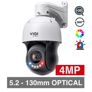 TP LINK, Insight, 4MP HD-IP PTZ camera, White, 25X zoom, White Light (50m), IR (100m), WDR, Microphone/Speaker/Red & Blue warning lights, I/O (2x Inputs & 1x Output, IP66, IK08, 12V DC/POE.