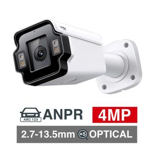 TP LINK, Insight, 4MP ANPR HD-IP bullet camera, White, 2.7-13.5mm motorised lens, White Light LED, WDR, Microphone, I/O (Alarm & Audio), IP67, IK10, 12V DC/POE.