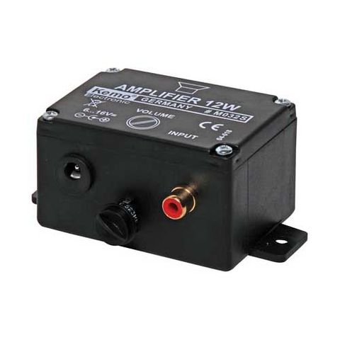 KEMO, 12W Mono Amplifier, 6-16V DC, 4-16 ohms, RCA input, DC jack with volume control