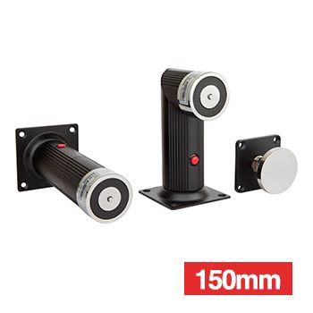 LOX, Door Hold Open Magnetic with Extension, Wall or floor mounted, Up to 50kg Holding force, 12V/24V DC (100mA/50mA), 150mm extension