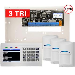 VISION, MyAlarm 16 zone alarm KIT, incl 1x MY816P PCB, 1x CP746WH WHITE HORIZONTAL alpha colour screen keypad, 1x MW350 metal cabinet & 3x ISC-BDL2-WP12G Bosch Pet Tritechs.
