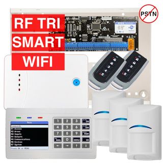 VISION, MyAlarm 16 zone alarm KIT, incl 1x MY816P PCB, 1x CP747WH WHITE HORIZONTAL alpha keypad with W-Fi, 1x MW350 metal cabinet, 3x RFDL-11 Bosch RF Tritechs, 1x RF120 receiver & 2x RF110 remotes