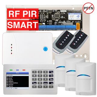 VISION, MyAlarm 16 zone alarm KIT, incl 1x MY816P PCB, 1x CP746WH WHITE HORIZONTAL alpha keypad, 1x MW350 metal cabinet, 3x RFPR-12 Bosch RF PIRs, 1x RF120 receiver & 2x RF110 remotes