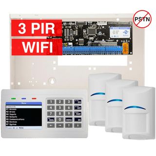 VISION, MyAlarm 16 zone alarm KIT, incl 1x MY816P PCB, 1x CP747WH WHITE HORIZONTAL alpha colour screen keypad with Wi-Fi, 1x MW350 metal cabinet & 3x ISC-BPR2-W12 Bosch PIRs.