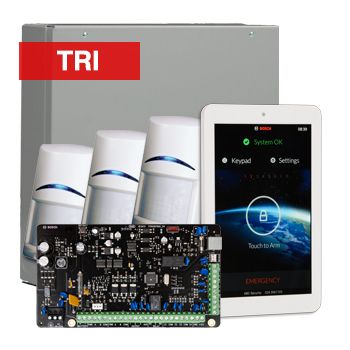 BOSCH, Solution 3000, Alarm kit, Includes ICP-SOL3-P panel, IUI-SOL-TS7 7" Touch screen, 3x ISC-BDL2-WP12G Tritech detectors