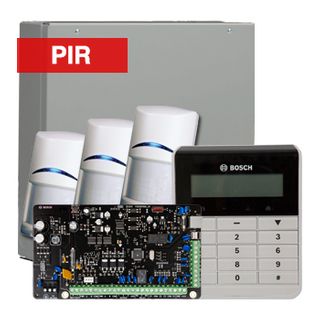 BOSCH, Solution 3000, Alarm kit, Includes ICP-SOL3-P panel, IUI-SOL-TEXT Alphanumeric LCD keypad, 3x ISC-BPR2-W12 PIR detectors,