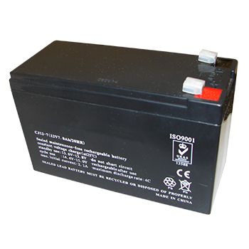 BATTERY, 12 Volt 7 AH sealed lead acid, Dimensions (not inc. terminals) 150(W)mm x 64(D)mm x 93(H)mm