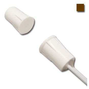 TAG, Reed switch (magnetic contact), Mini snub nose, Flush (recessed) mount, Brown, N/C, 3/8" (9.53mm) diameter x  9/16" (14.29mm) length, 1/2" (12.7mm) gap, 12" (304.8mm) leads