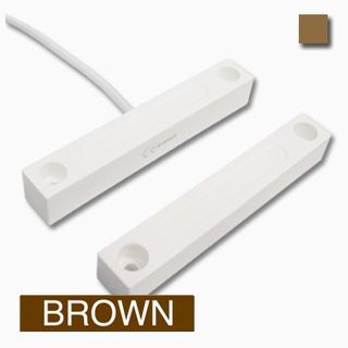 TAG, Reed switch (magnetic contact), Steel door, Surface mount, Brown, N/C, 4 1/8" (104.77mm) length, 5/8" (15.88mm) width, 5/8" (15.88mm) height,  2 1/2" (63.5mm) wide gap, 18" (457.2mm) leads