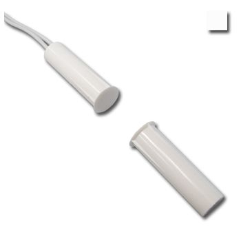 TAG, Reed switch (magnetic contact), Flush (recessed) mount, White, N/C, 3/8" (9.53mm) diameter x  1 1/4" (31.75mm)  length, 3/4" (19.05mm) gap, 12" (304.8mm) leads,