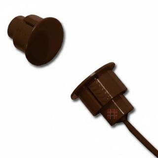 TAG, Reed switch (magnetic contact), Steel door, Flush (recessed) mount, Brown, N/C, 1" (25.4mm) diameter x  0.84" (21.34mm) length, 1 1/2" (38.1mm) wide gap, 12" (304.8mm) leads