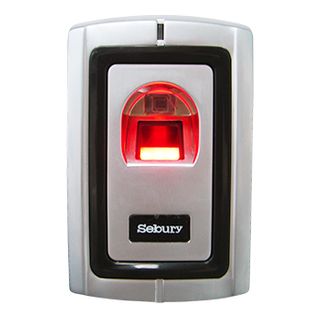 SEBURY, Fingerprint reader, Up to 1000 fingerprints, Standalone or 26 Bit Wiegand output, Metal, Vandal/corrosion resistant, Anti tamper, Red LED, 12V DC